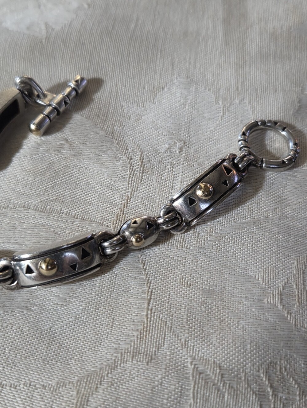 John Atencio Solar Toggle Link Bracelet, SS & 18k - Picture 4 of 14